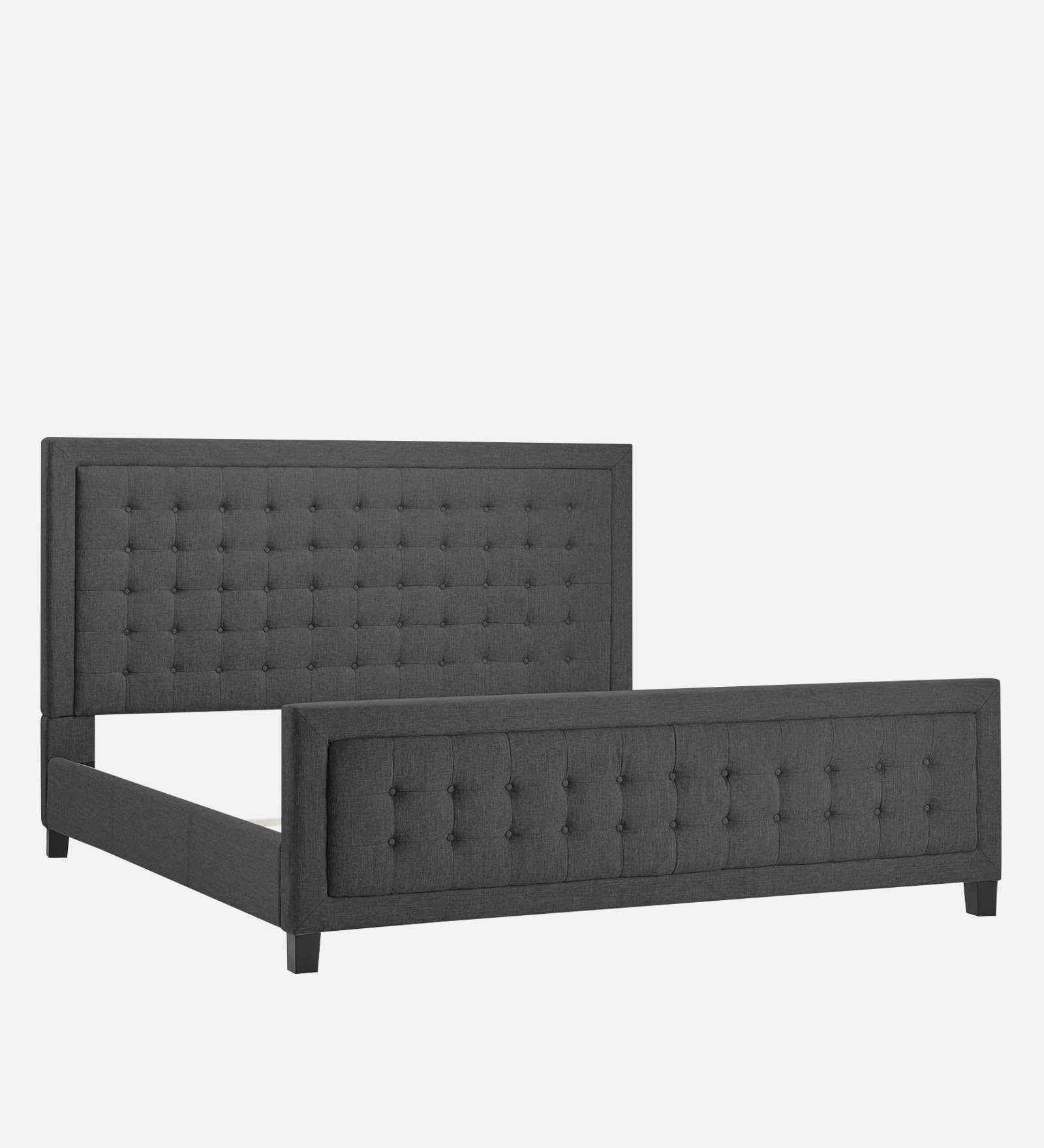 Kaster Fabric King Size Bed In Charcoal Grey Colour - Febonic Living