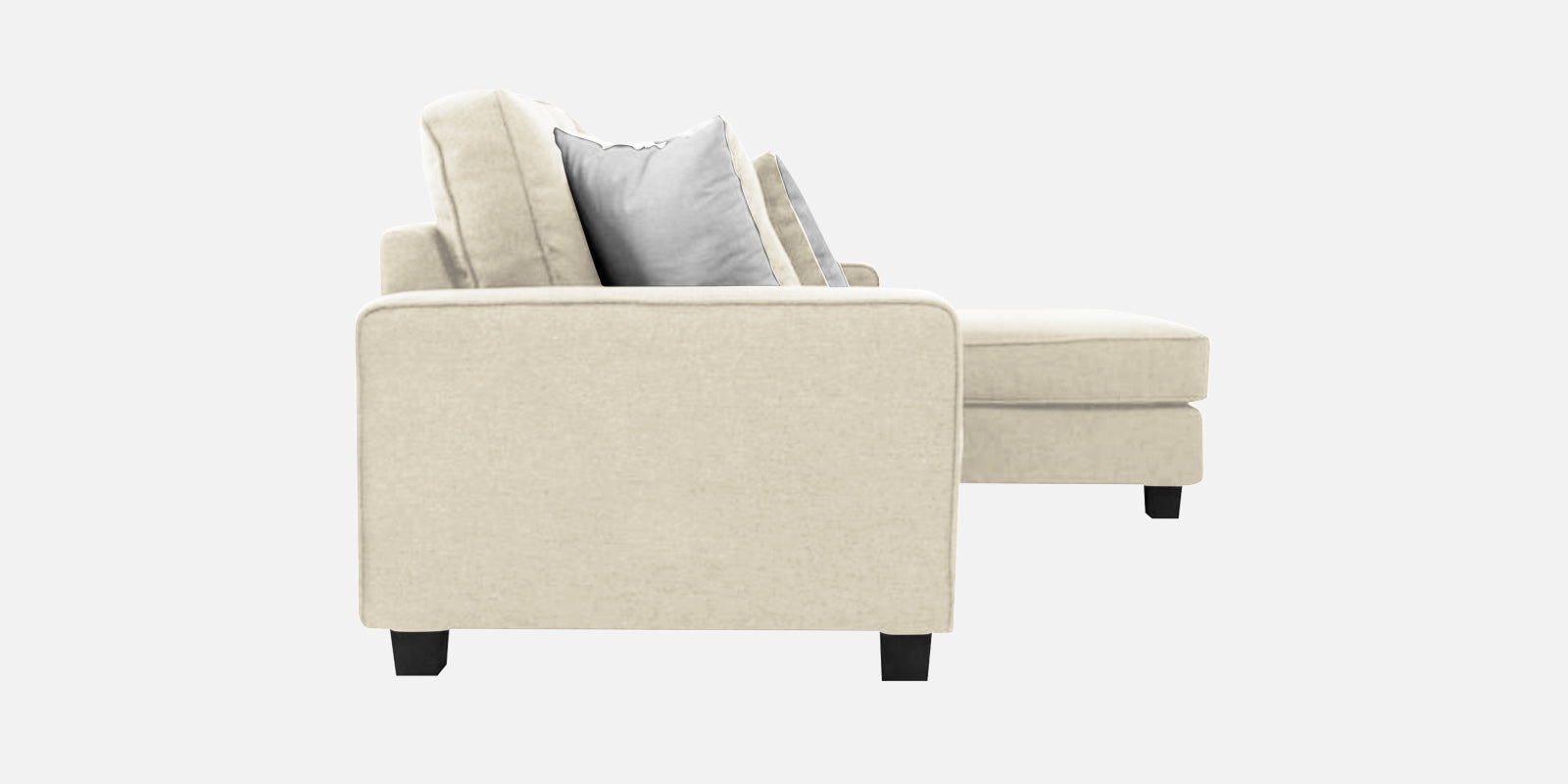 Ladybug Fabric LHS Sectional Sofa (3+Lounger) In Ivory Cream Colour - Febonic Living