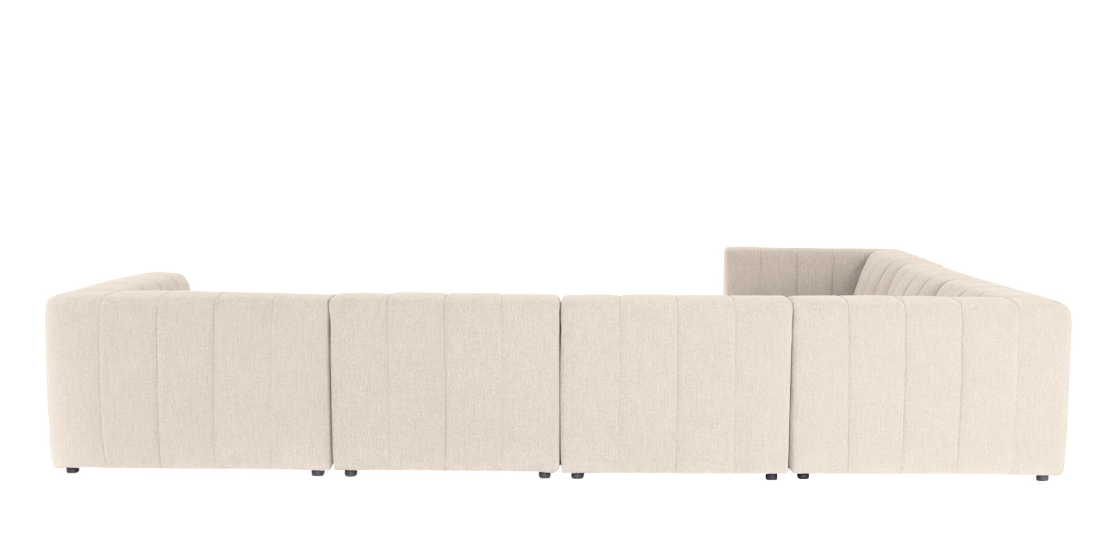 Damo Fabric LHS 8 Seater Corner Sofa In Ivory Beige Colour - Febonic Living
