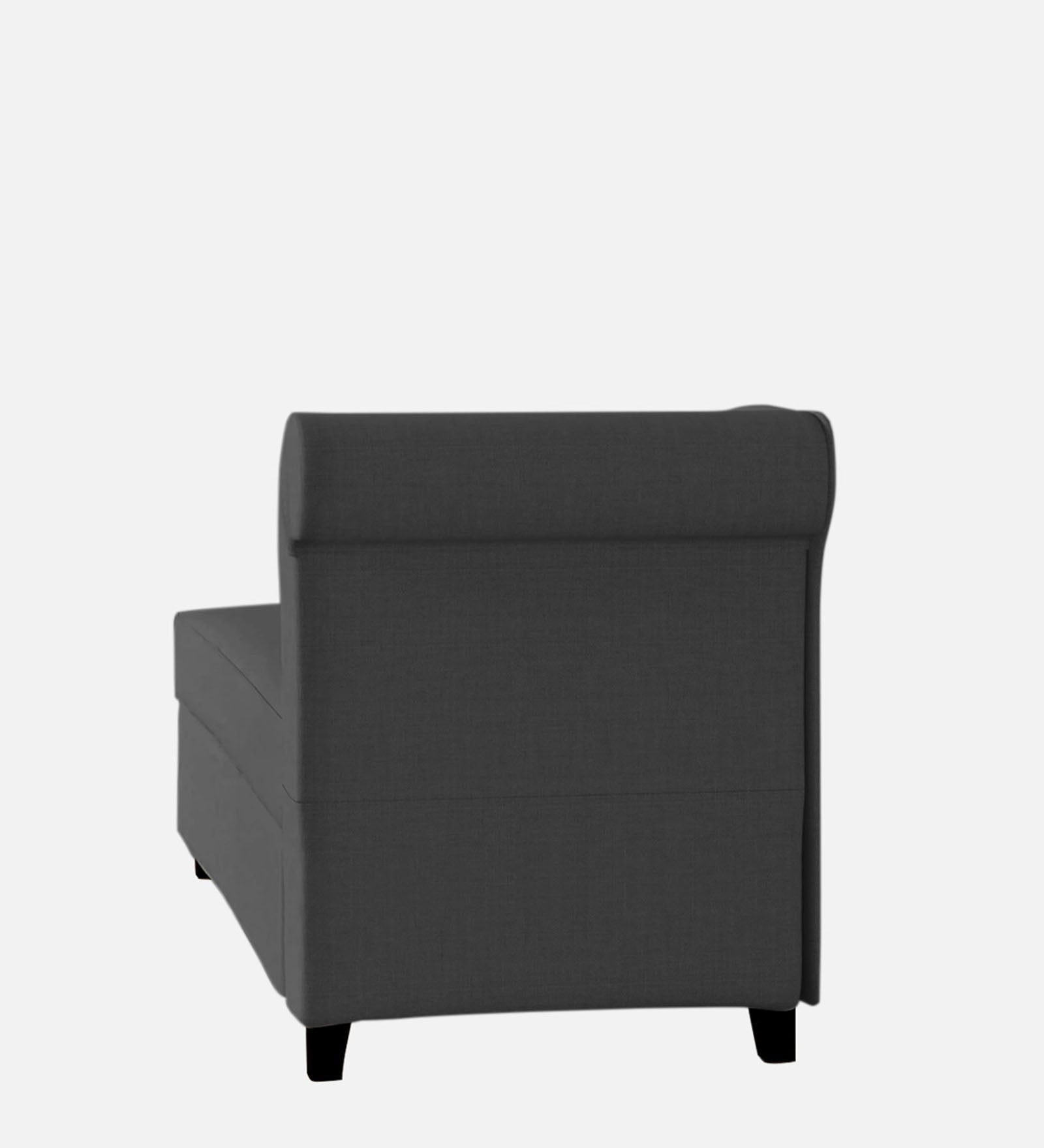 Toppy Fabric LHS Chaise Lounger In Charcoal Grey Colour With Storage - Febonic Living