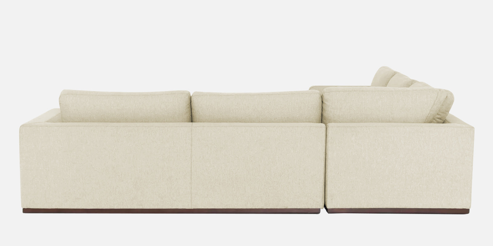 Freedom Velvet 6 Seater RHS Corner Sofa In Warm White Colour With Ottoman - Febonic Living