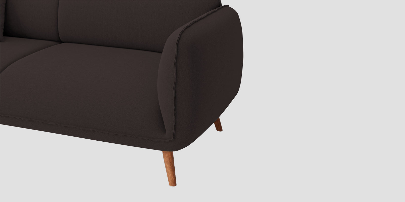 Zia Fabric 3 Seater Sofa In Pebble Brown Colour