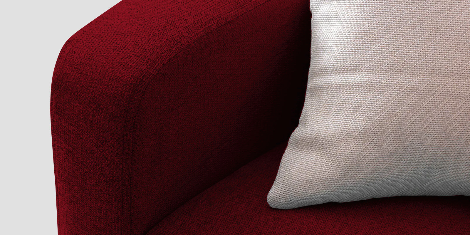 Noha Fabric 3 Seater Sofa In Ruby Red Colour - Febonic Living