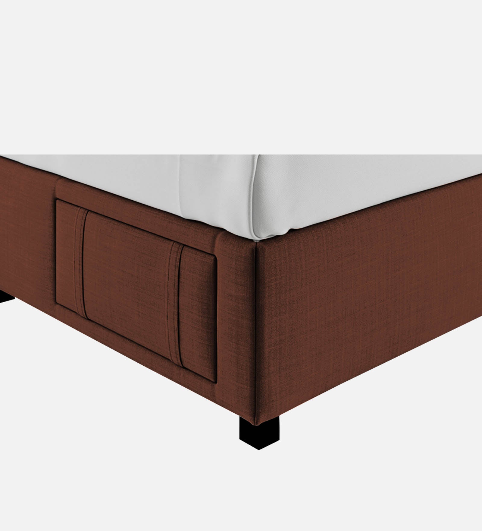 Nivi Fabric Upholstered King Size Bed In Coffee Brown Colour With Drawer Storage - Febonic Living
