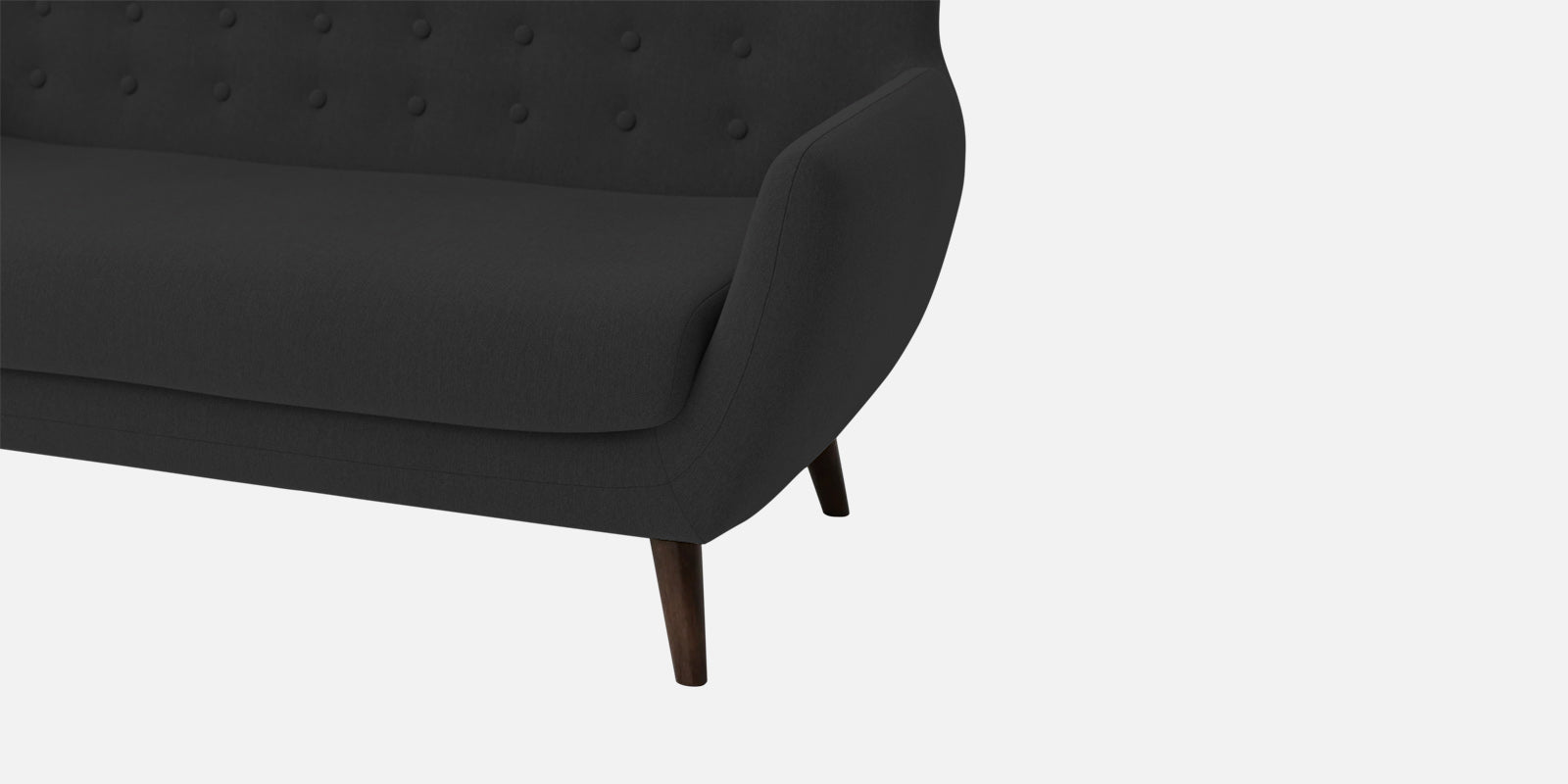 Goofy Fabric 3 Seater Sofa In Bitter Black Colour - Febonic Living