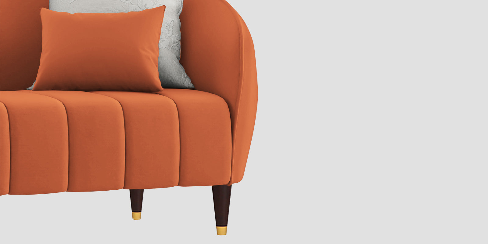 Hairo Velvet 3 Seater Sofa In Yam Orange Colour - Febonic Living