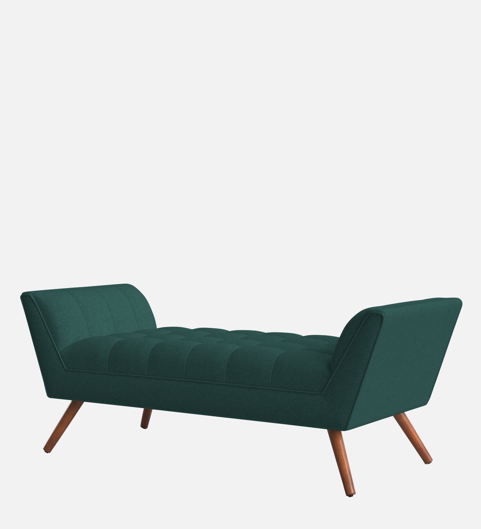 Cartes Velvet Bench In Pine Green Colour