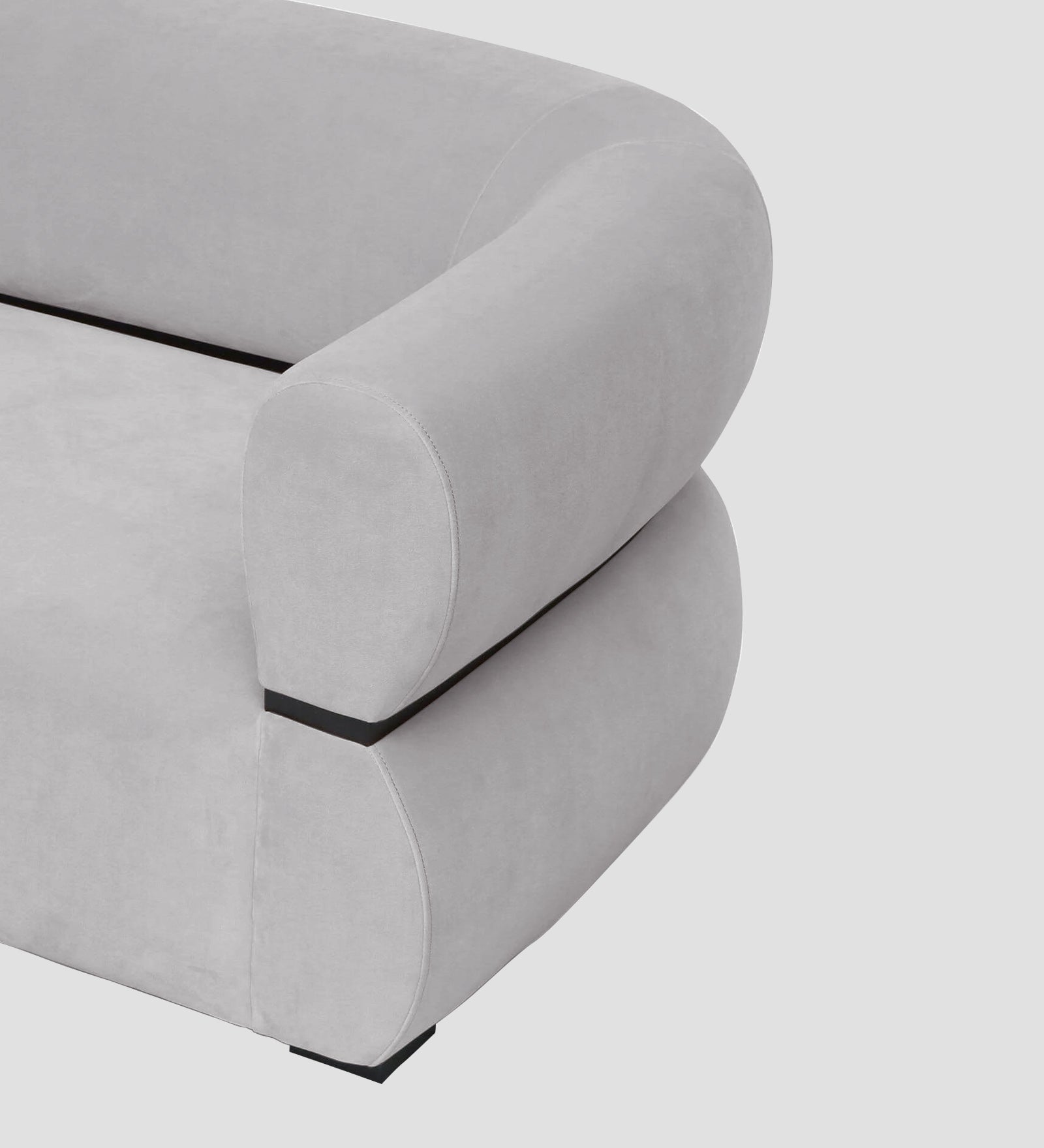 Kula Velvet 1 Seater Sofa In Concrete Grey Colour - Febonic Living