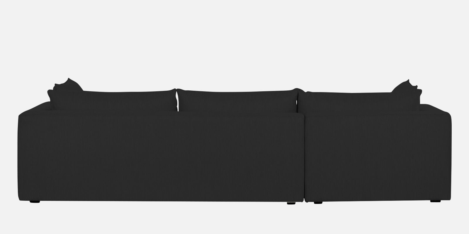 Ziggy Fabric LHS Sectional Sofa (3+Lounger) In Bitter Black Colour - Febonic Living
