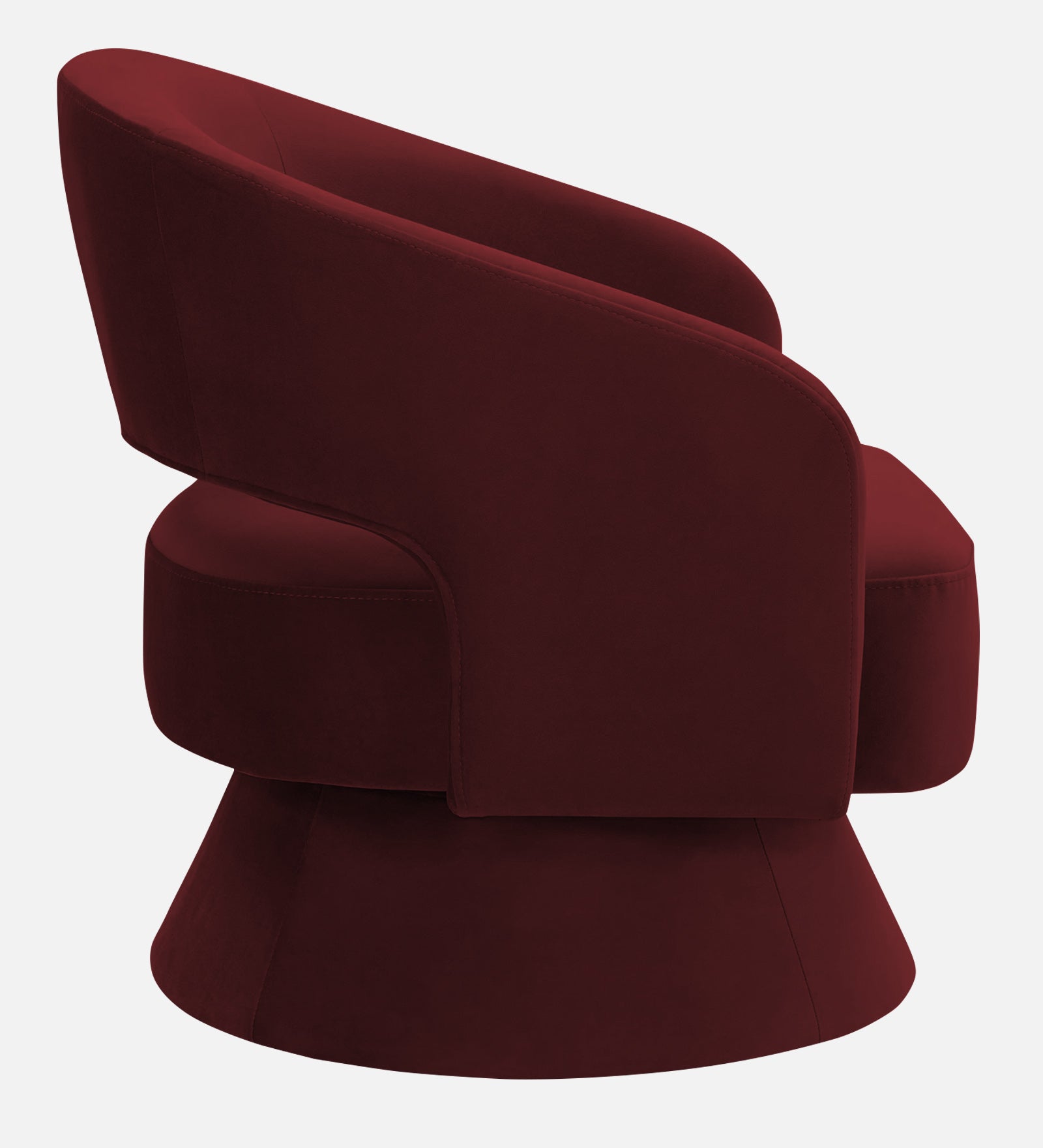 Pendra Velvet Swivel Chair In Blood Maroon Colour - Febonic Living