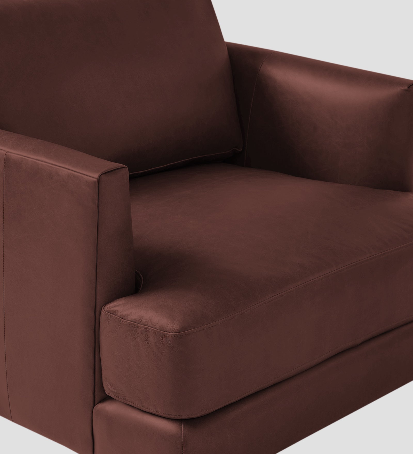 Sterio Leatherette 1 Seater Sofa In Wine Brown Colour - Febonic Living