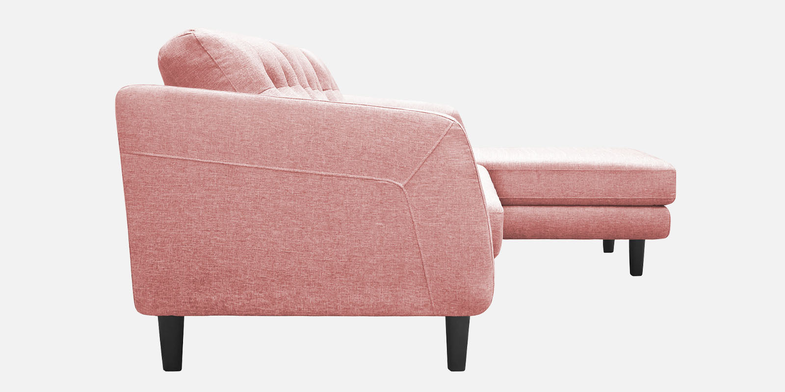 Natasha Velvet LHS Sectional Sofa (3+Lounger) In Millennial Pink Colour - Febonic Living