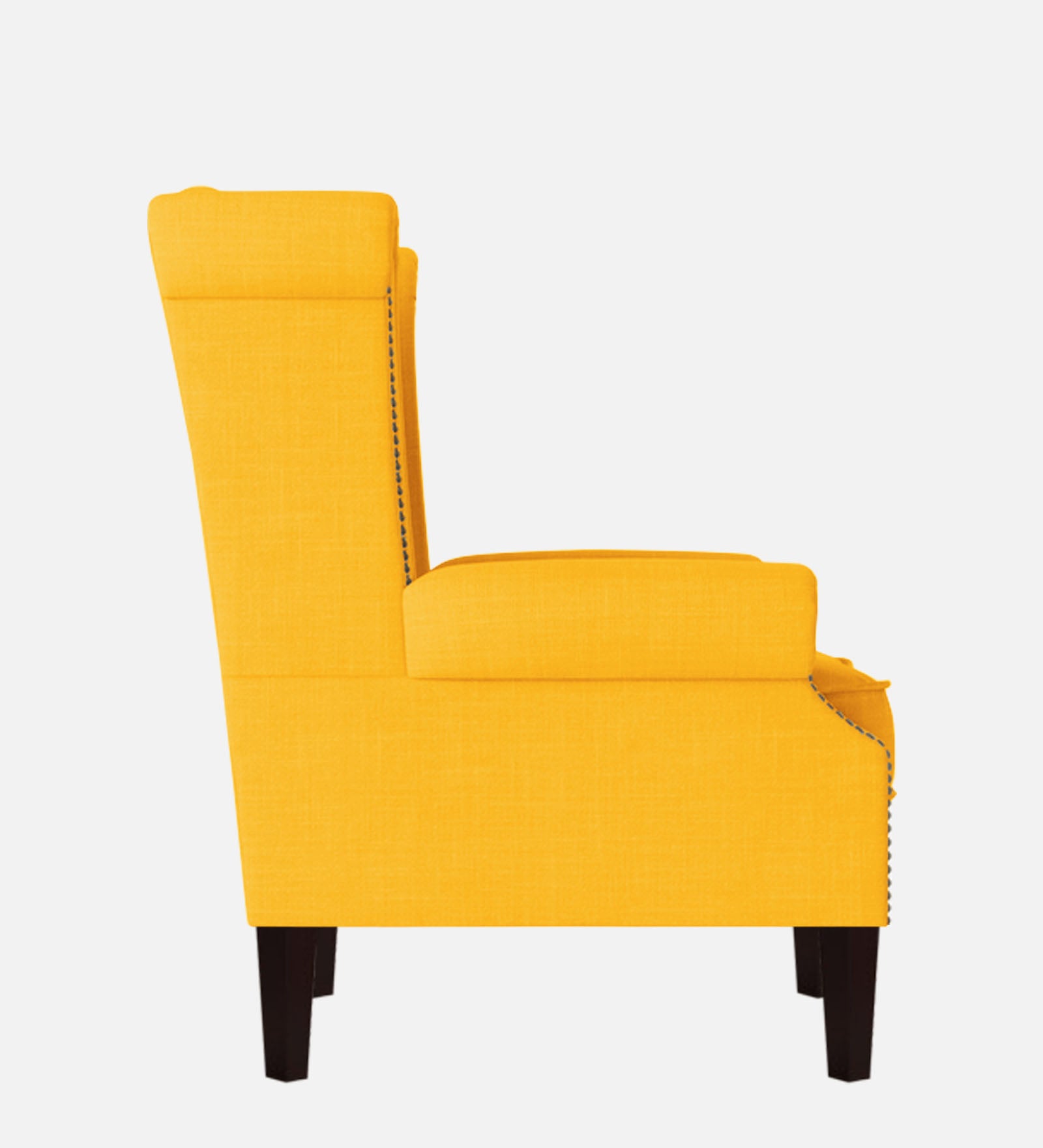 Nottage Fabric Wing Chair In Bold Yellow Colour - Febonic Living