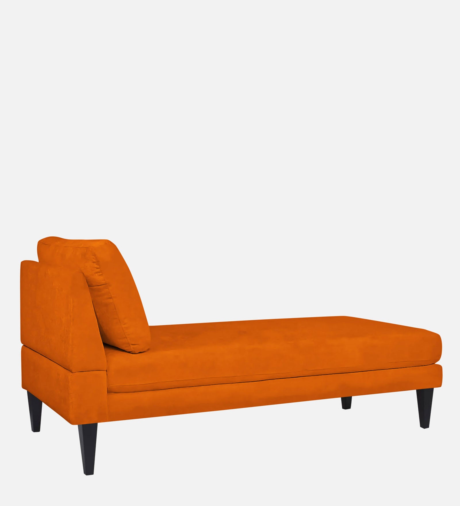 Nadia Fabric Armless Chaise Lounger In Vivid Orange Colour - Febonic Living
