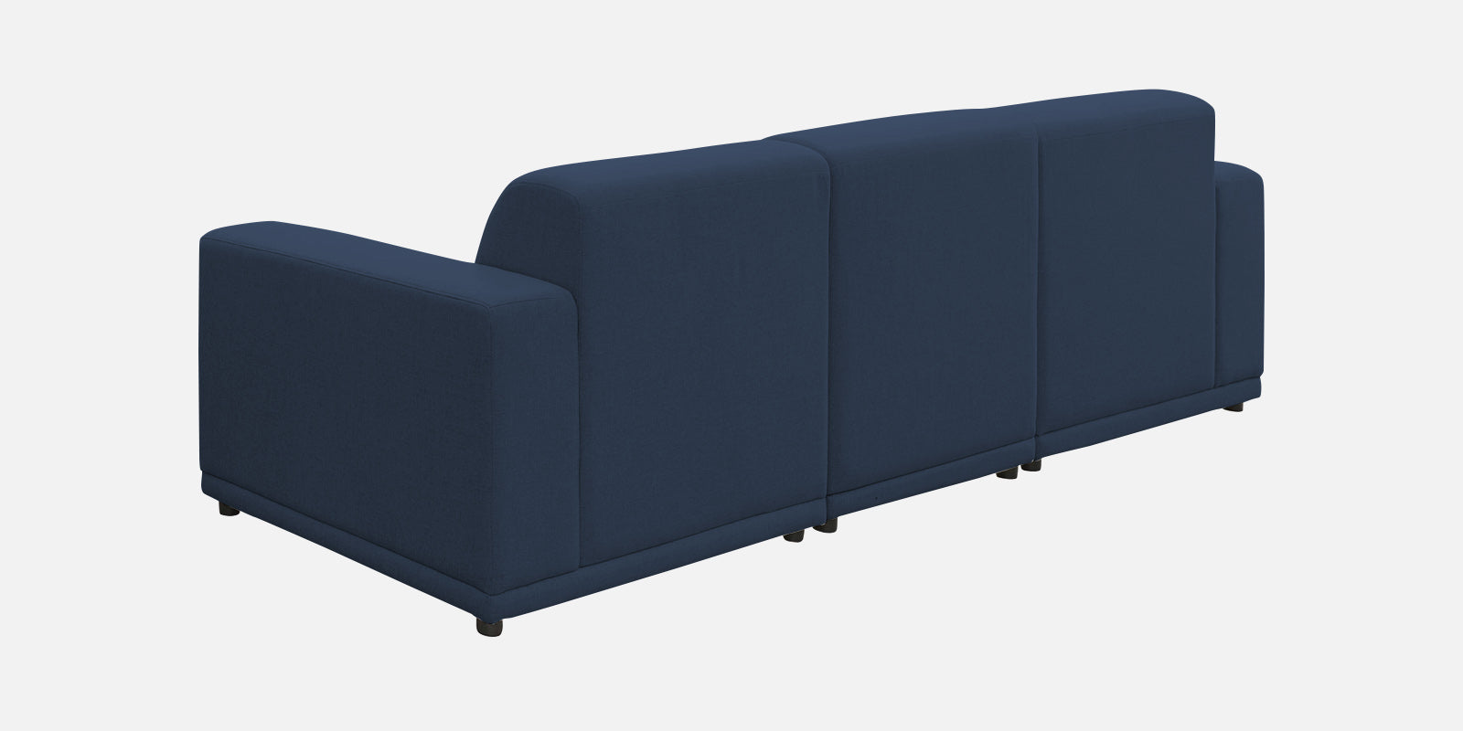 Adam Fabric LHS Sectional Sofa (3+Ottoman Lounger) In Denim Blue Colour - Febonic Living