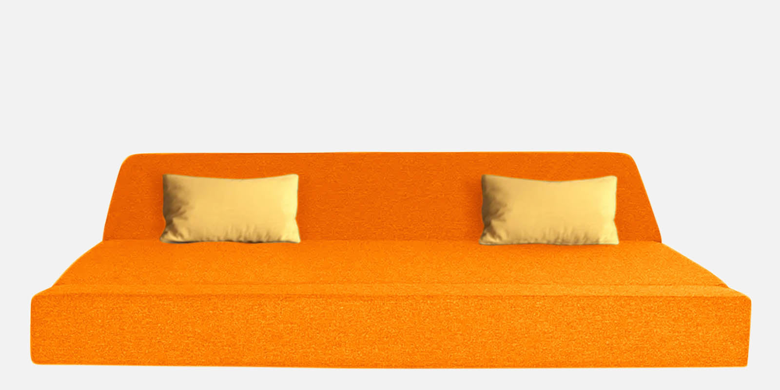 Fleepy Fabric 3 Seater Foldable Sofa Cum Bed In Vivid Orange Colour - Febonic Living