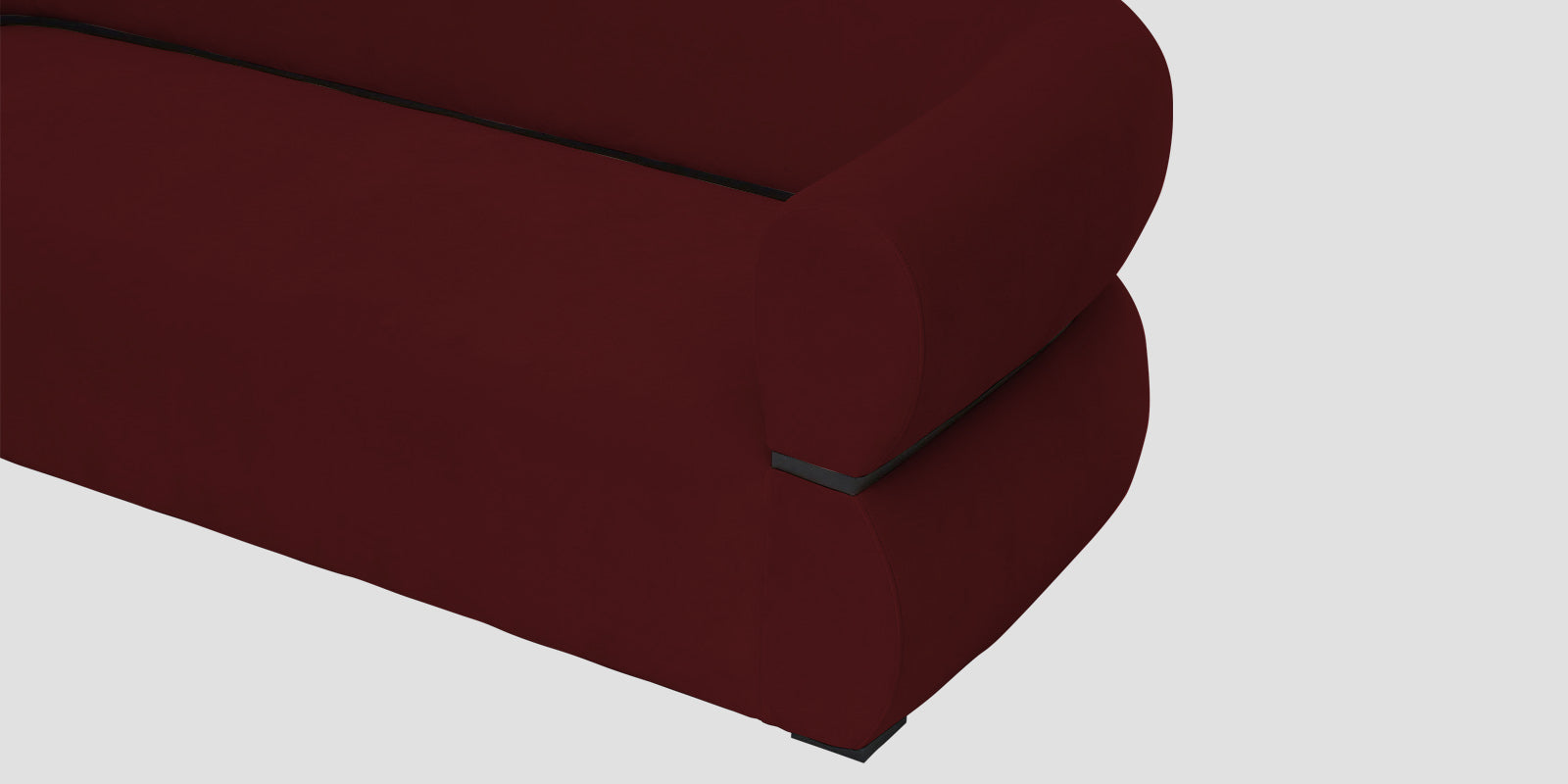Kula Velvet 3 Seater Sofa In Blood Maroon Colour - Febonic Living