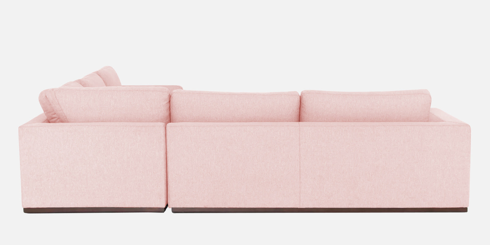 Freedom Velvet 6 Seater LHS Corner Sofa In Millennial Pink Colour With Ottoman - Febonic Living