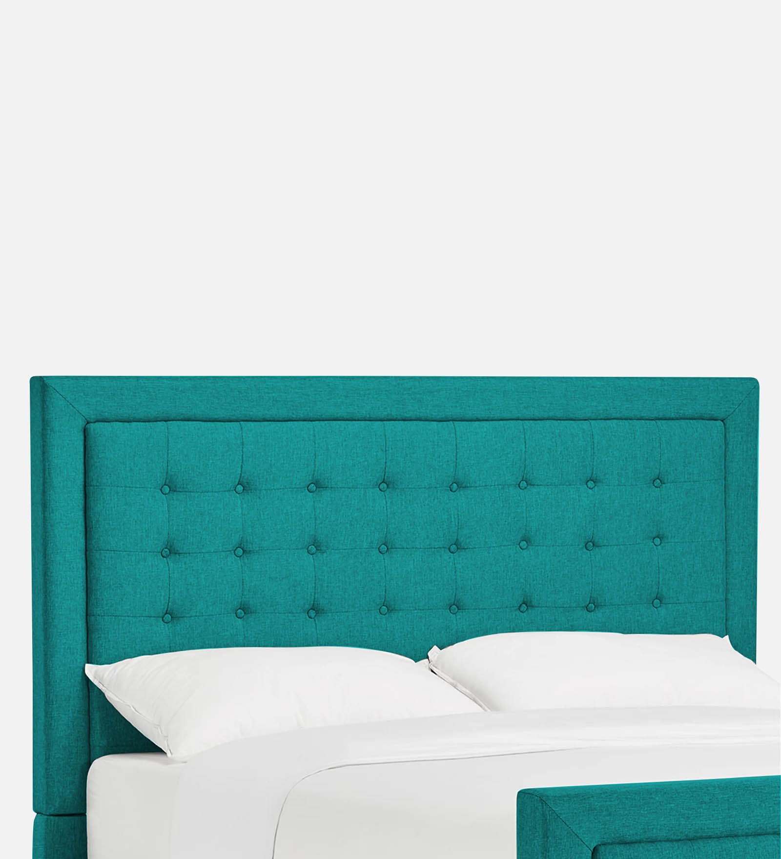 Kaster Fabric Upholstered Queen Size Bed In Sea Green Colour - Febonic Living