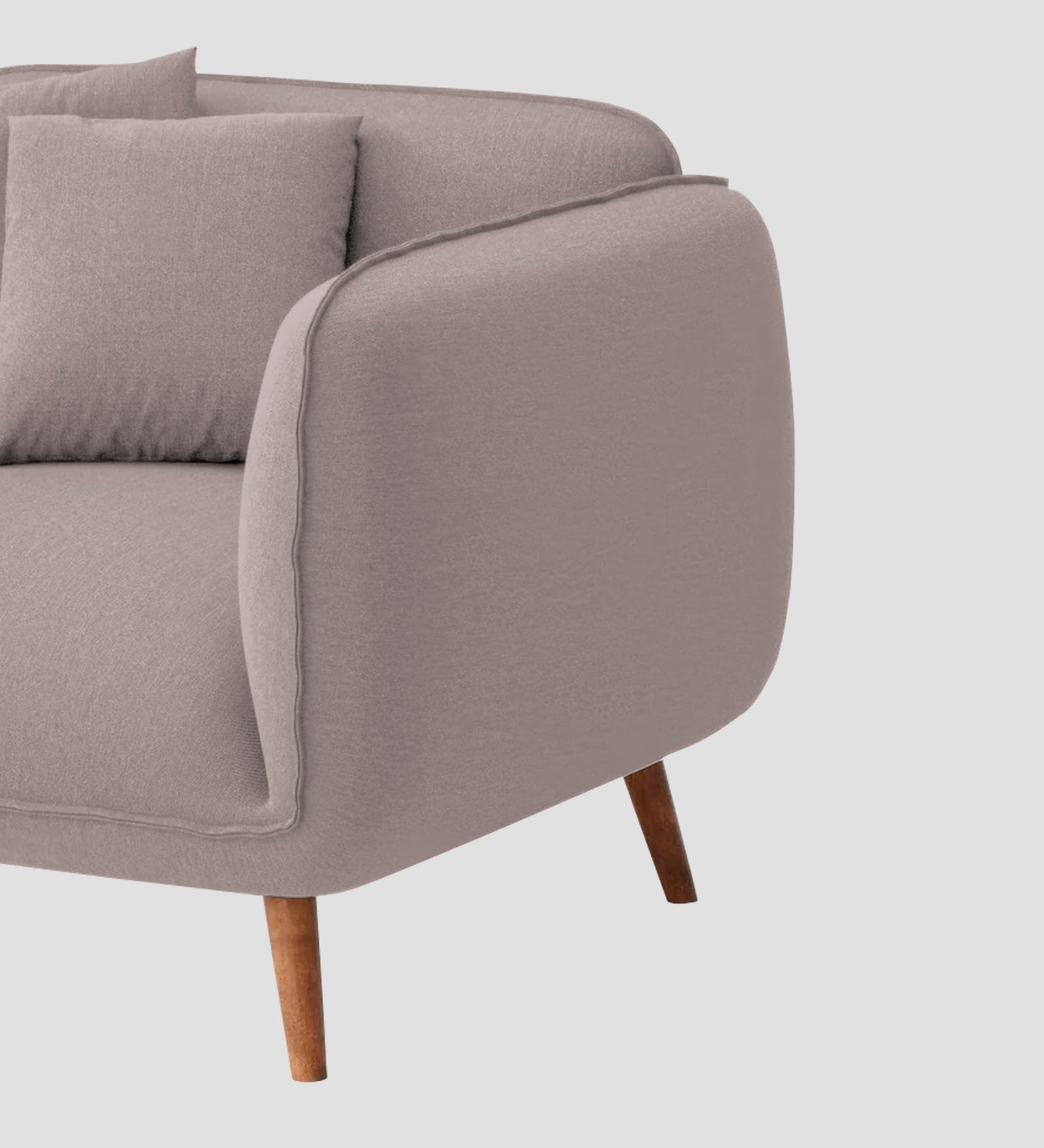 Zia Fabric 1 Seater Sofa In Almond Beige Colour - Febonic Living