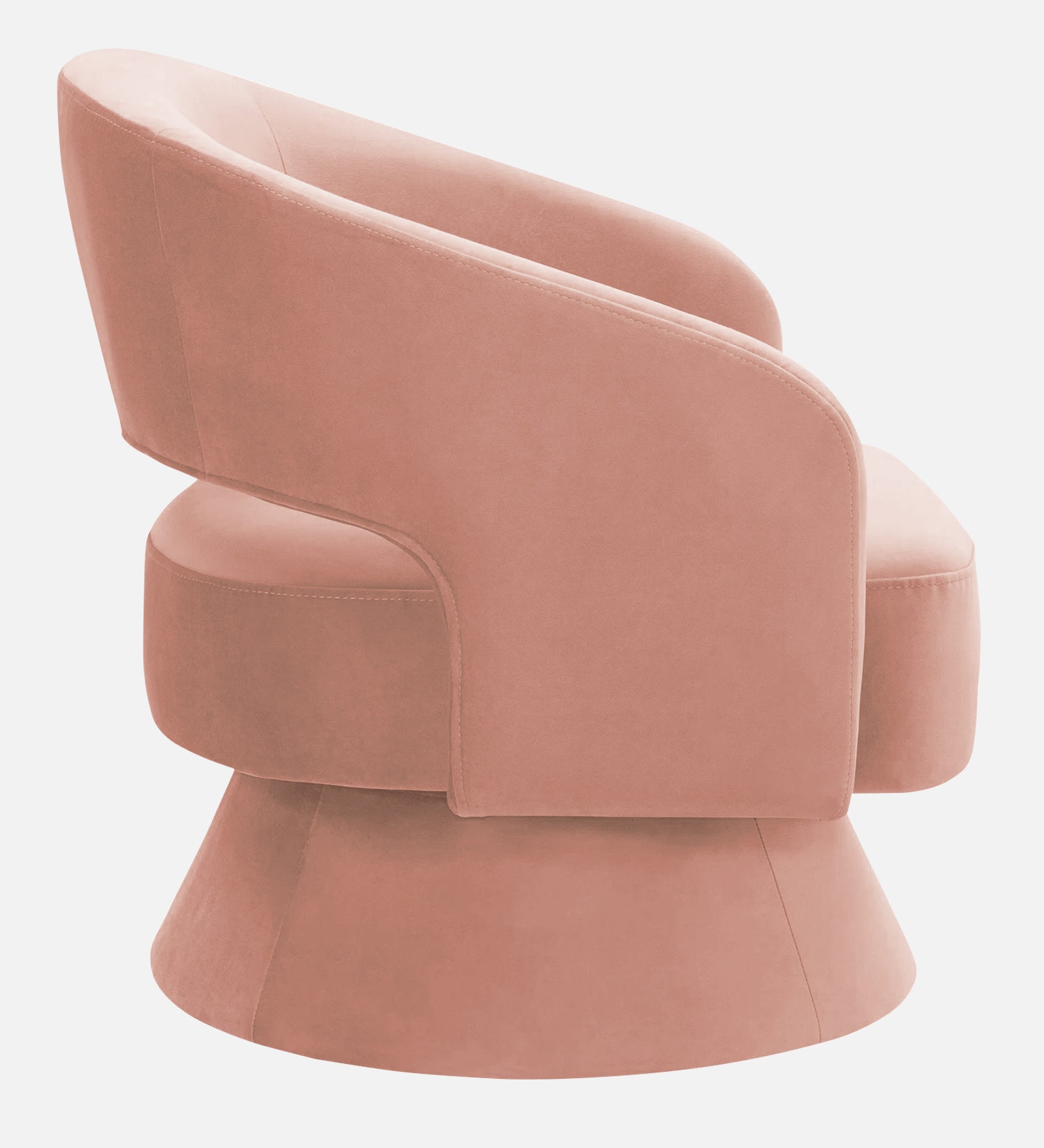 Pendra Velvet Swivel Chair In Blush Pink Colour - Febonic Living