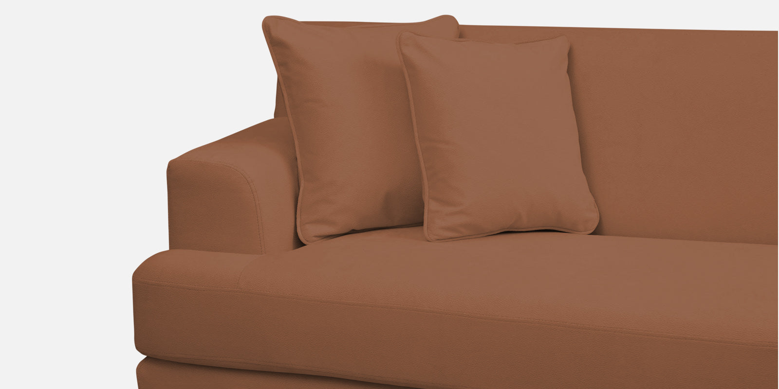 Woody Fabric RHS Sectional Sofa (3+Lounger) In Caramel Beige Colour - Febonic Living