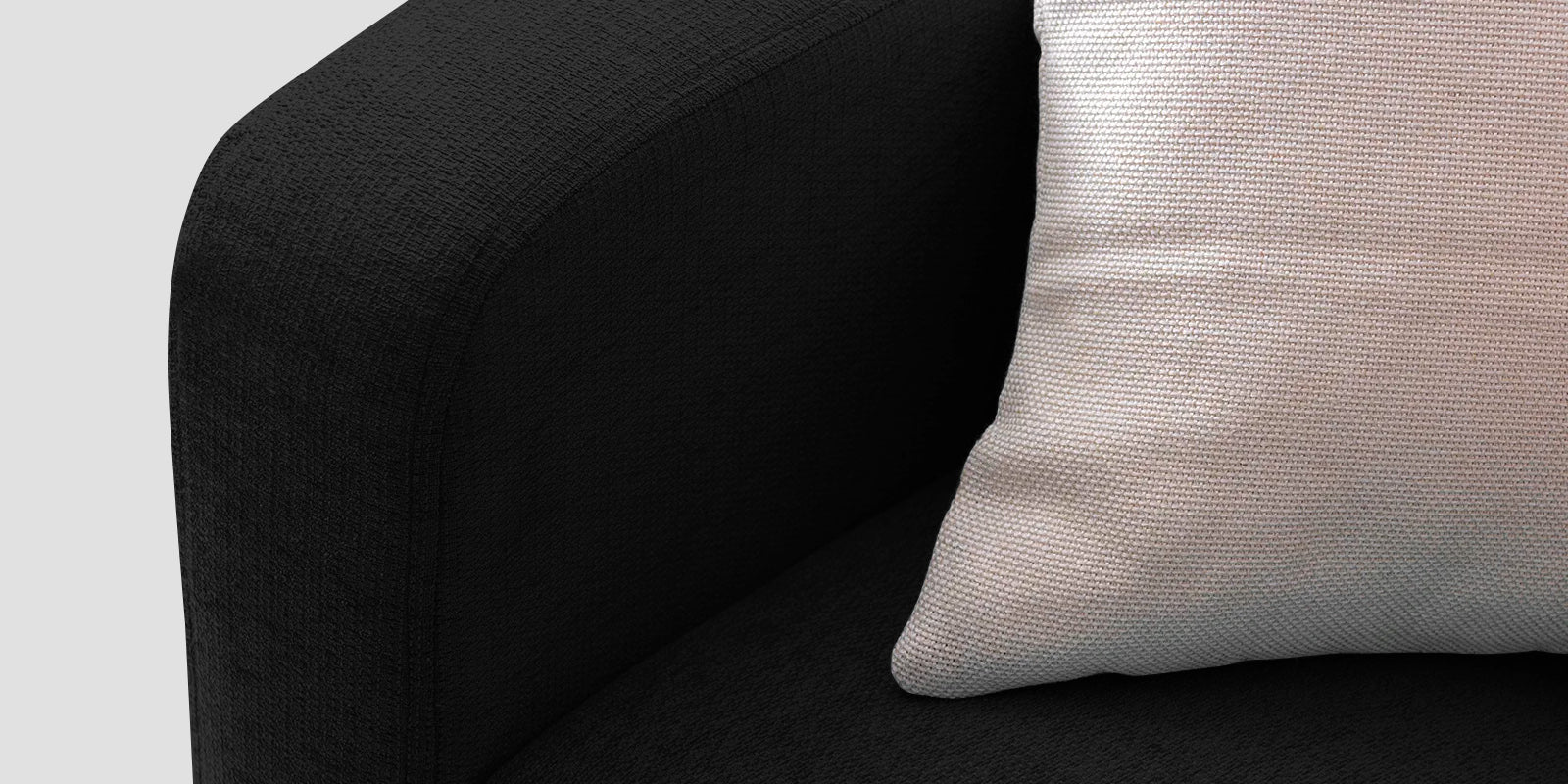 Noha Fabric 3 Seater Sofa In Zed Black Colour