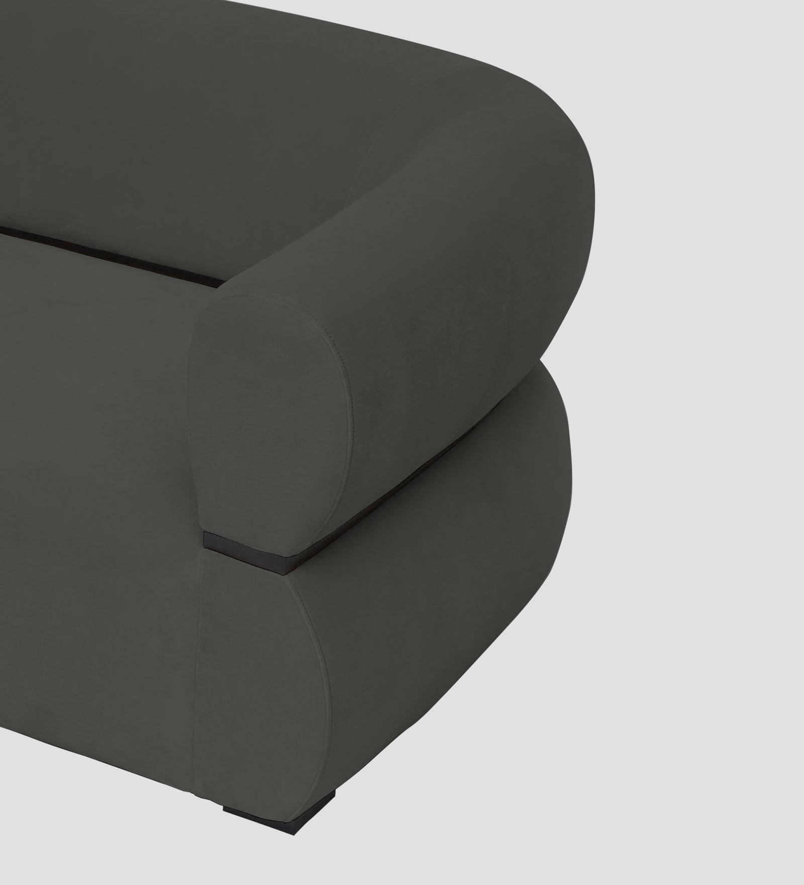 Kula Velvet 1 Seater Sofa In Hory Grey Colour - Febonic Living