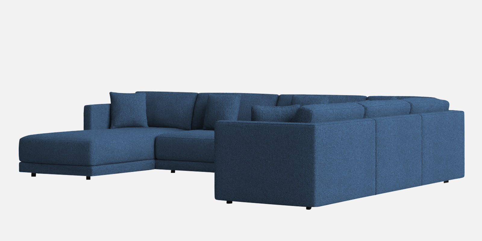 Carlin Fabric RHS 8 Seater Sectional Sofa In Light Blue Colour - Febonic Living