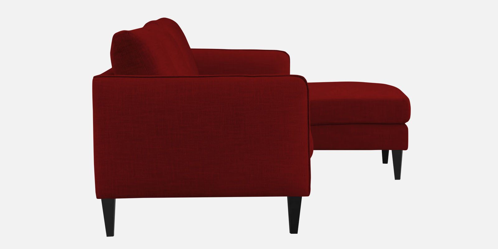 Piku Fabric LHS Sectional Sofa (3+Lounger) In Blood Maroon Colour - Febonic Living