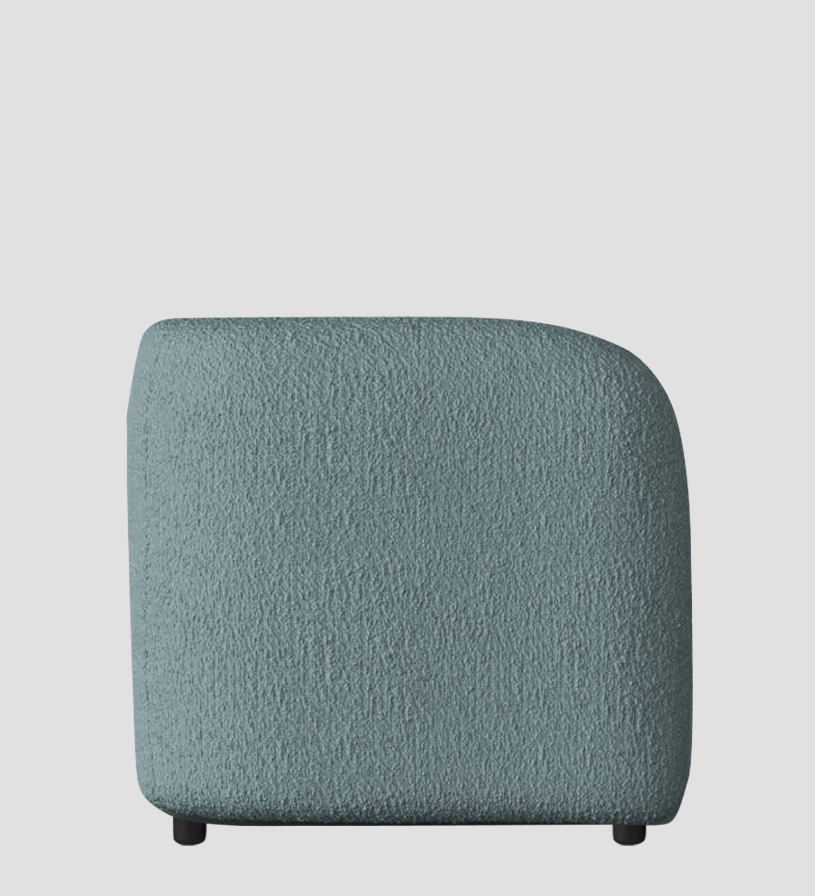 Corny Boucle Fabric 1 Seater Sofa In Stormy Blue Colour - Febonic Living