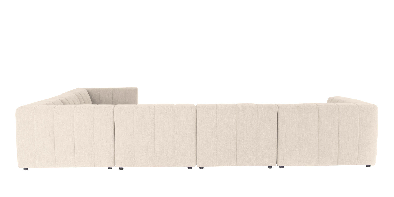 Damo Fabric RHS 8 Seater Corner Sofa In Ivory Beige Colour - Febonic Living