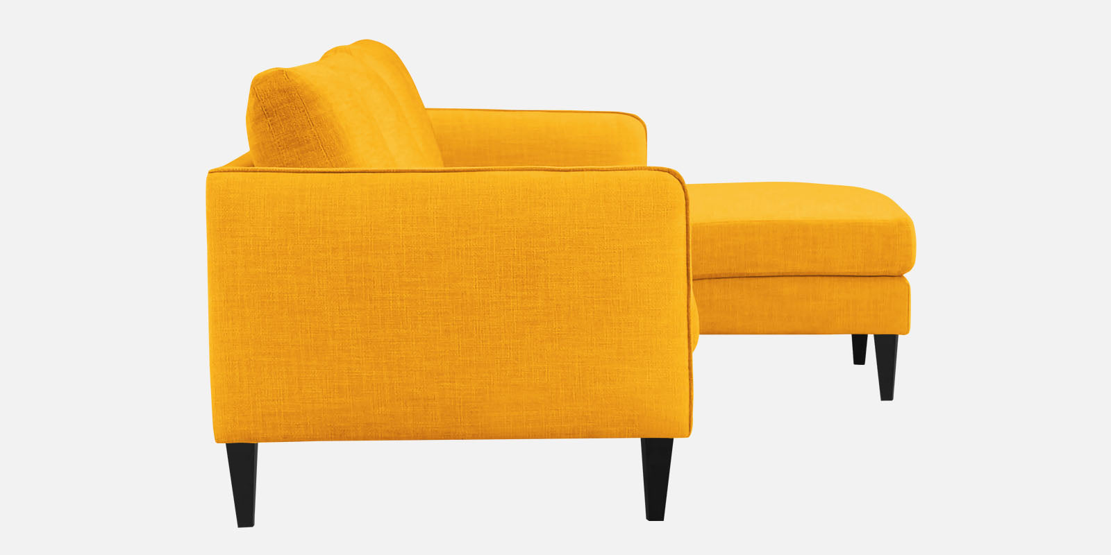 Piku Fabric LHS Sectional Sofa (3+Lounger) In Bold Yellow Colour - Febonic Living