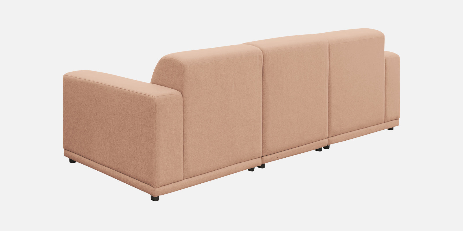Adam Fabric LHS Sectional Sofa (3+Ottoman Lounger) In Cosmic Beige Colour - Febonic Living