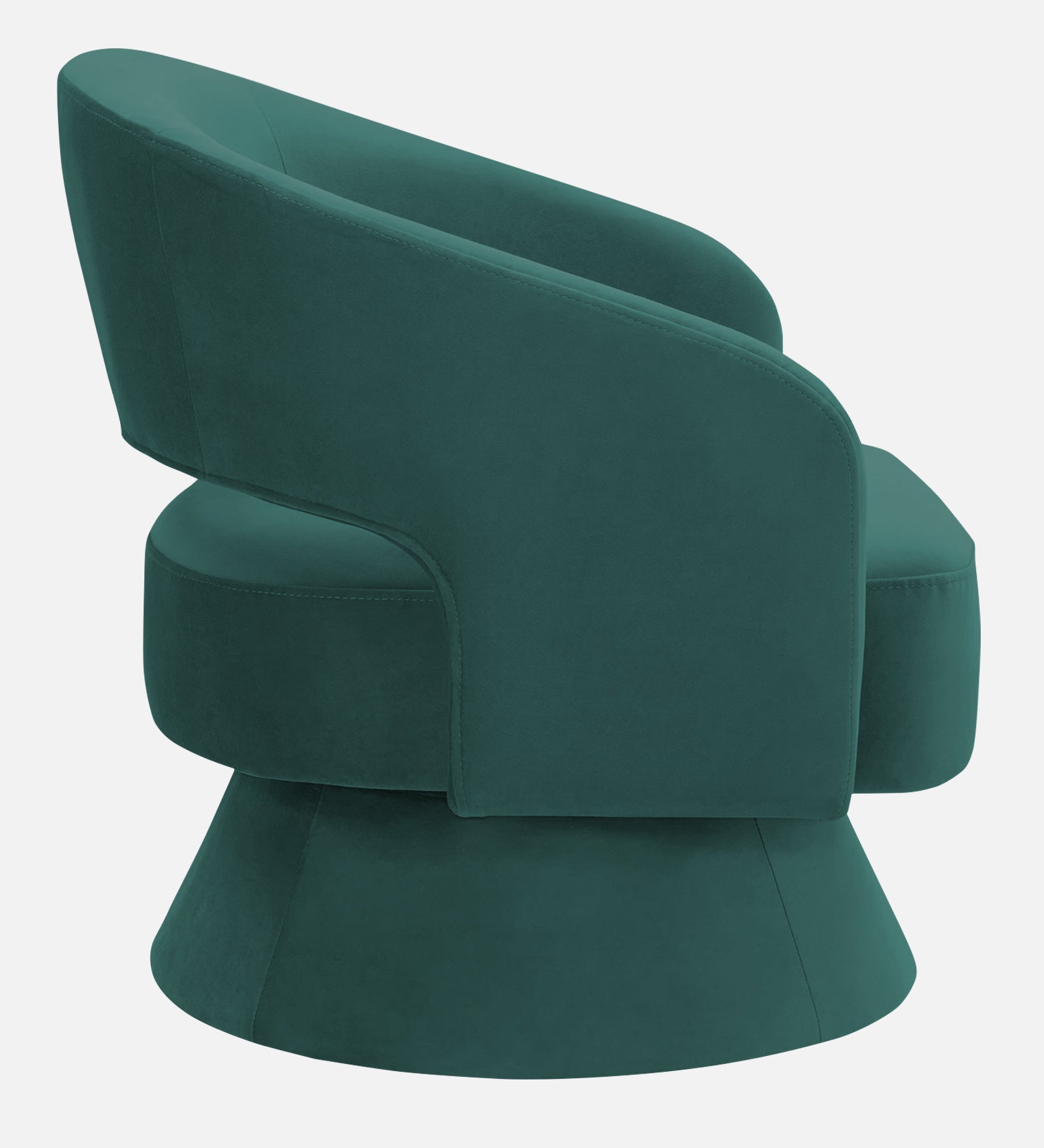 Pendra Velvet Swivel Chair In Pine Green Colour - Febonic Living