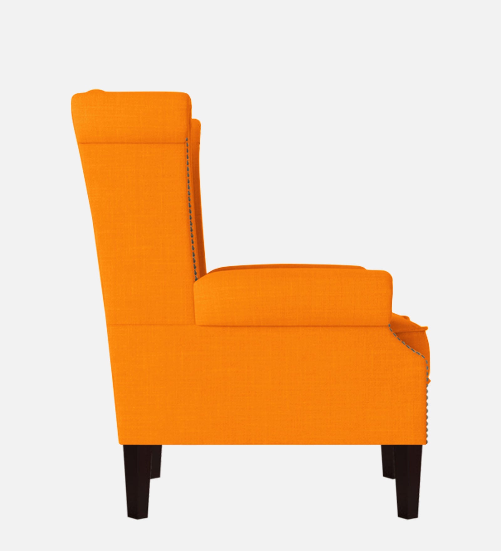 Nottage Fabric Wing Chair In Vivid Orange Colour - Febonic Living