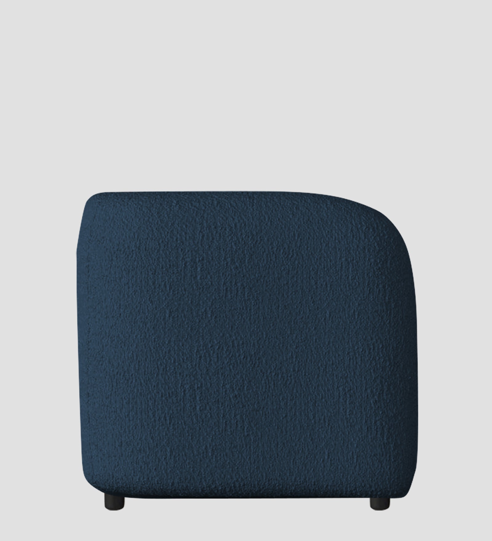 Corny Boucle Fabric 1 Seater Sofa In Classic Blue Colour - Febonic Living