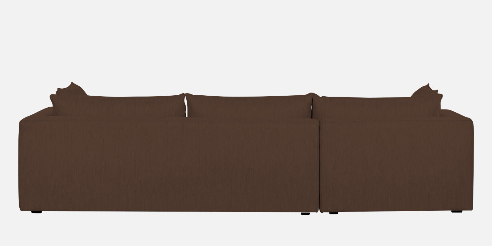 Ziggy Fabric LHS Sectional Sofa (3+Lounger) In Ash Brown Colour - Febonic Living