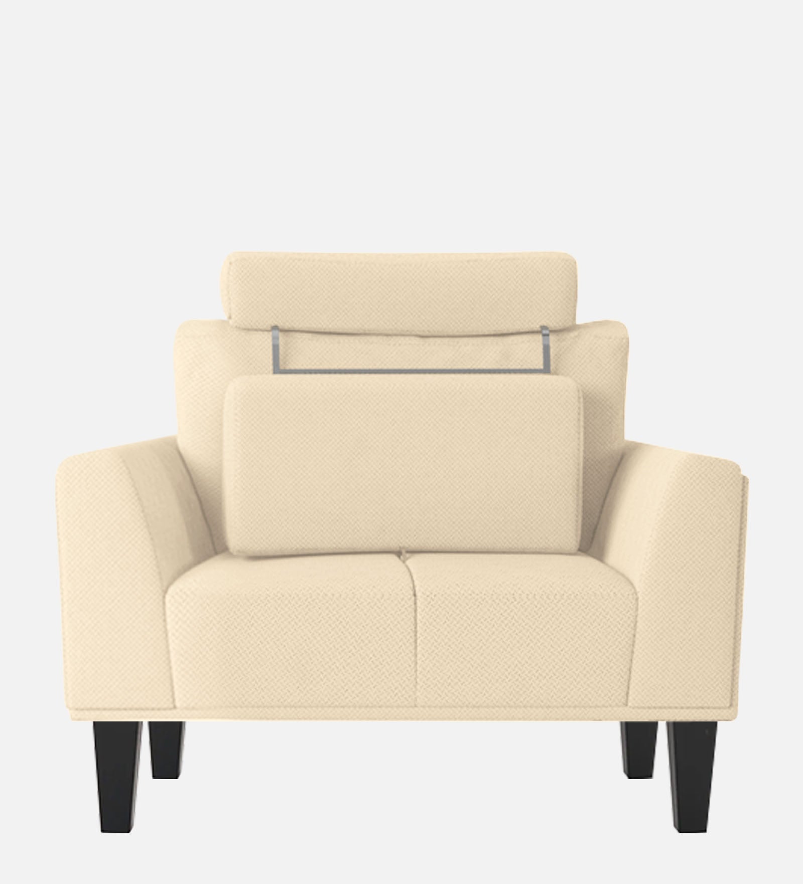 Como Fabric 1 Seater Sofa In Ivory Beige Colour - Febonic Living
