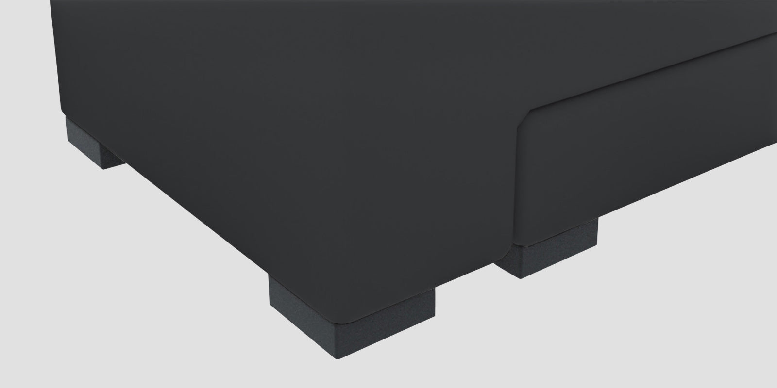 Corby Velvet LHS 6 Seater Convertible Sofa Cum Bed In Davy Grey Colour - Febonic Living