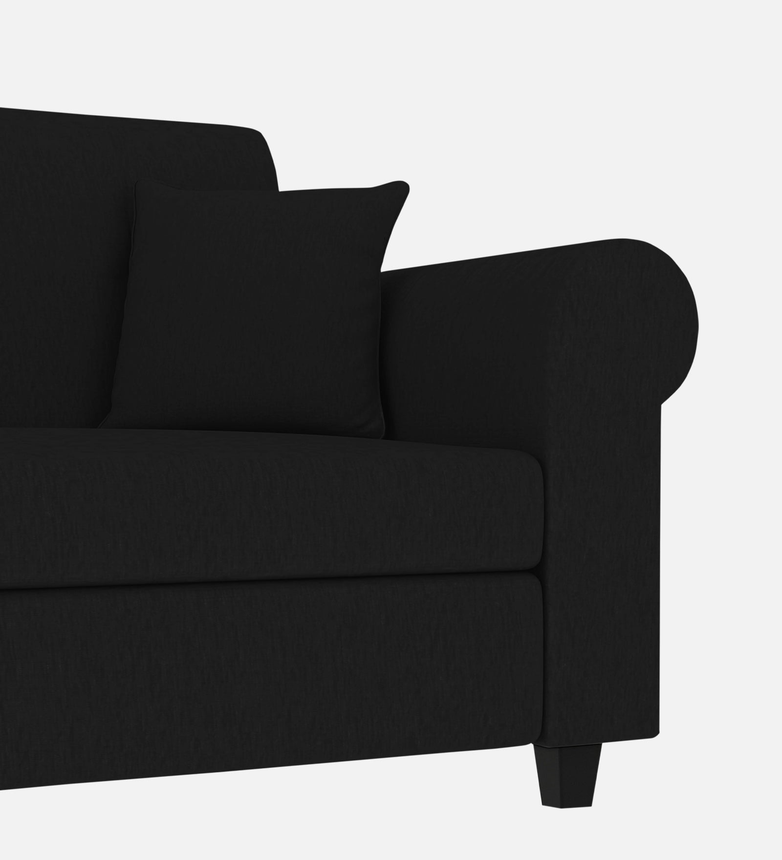 Derado Fabric 1 Seater Sofa In Zed Black Colour - Febonic Living