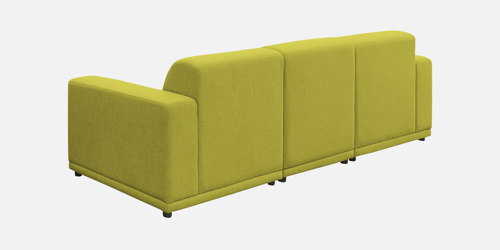 Adam Fabric LHS Sectional Sofa(3+Ottoman Lounger) In Parrot Green Colour - Febonic Living