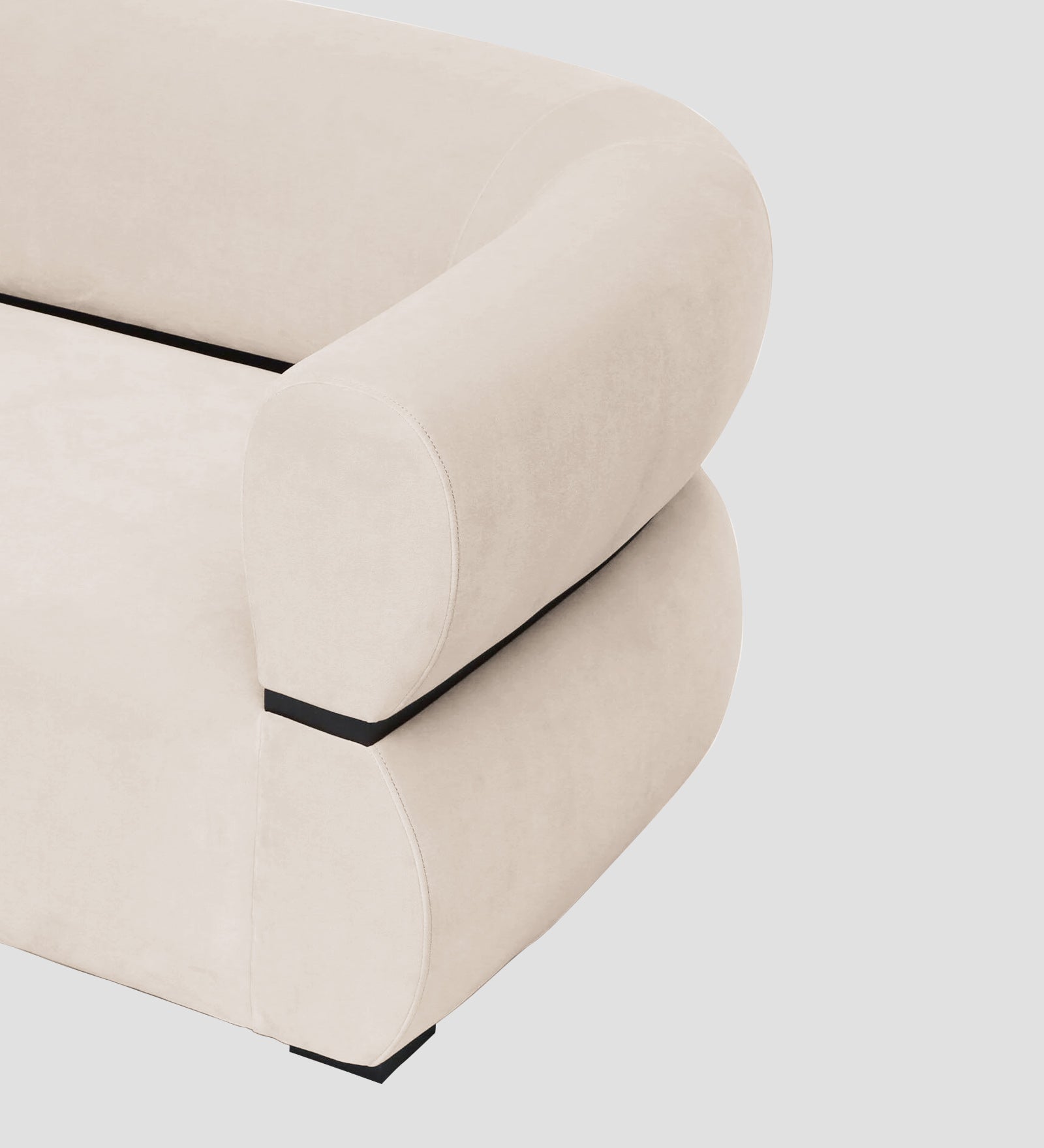 Kula Velvet 1 Seater Sofa In Camel Beige Colour - Febonic Living