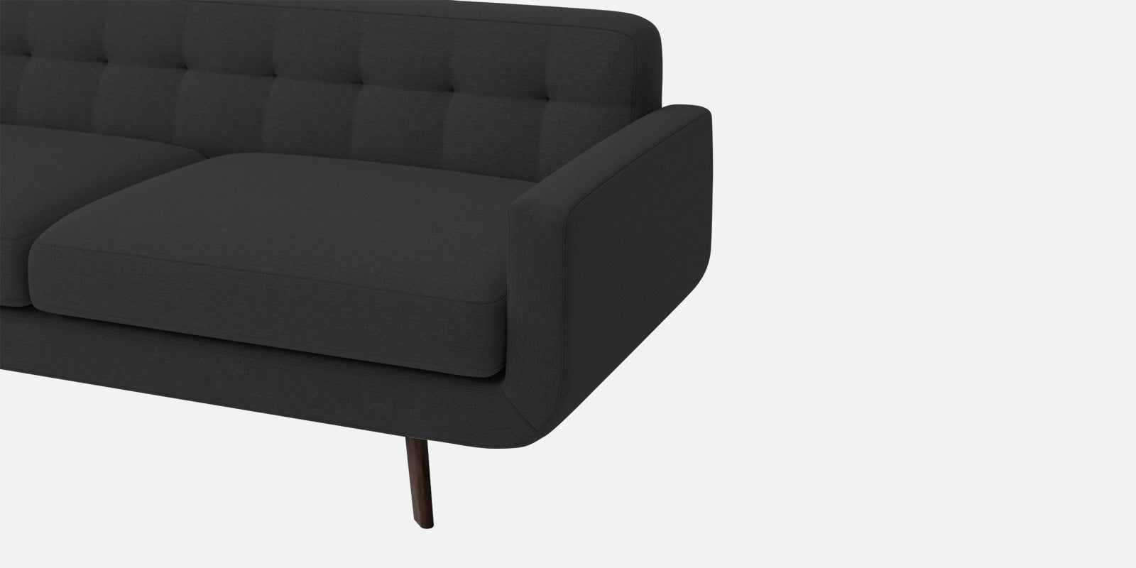Marsela Fabric 3 Seater Sofa In Bitter Black Colour - Febonic Living