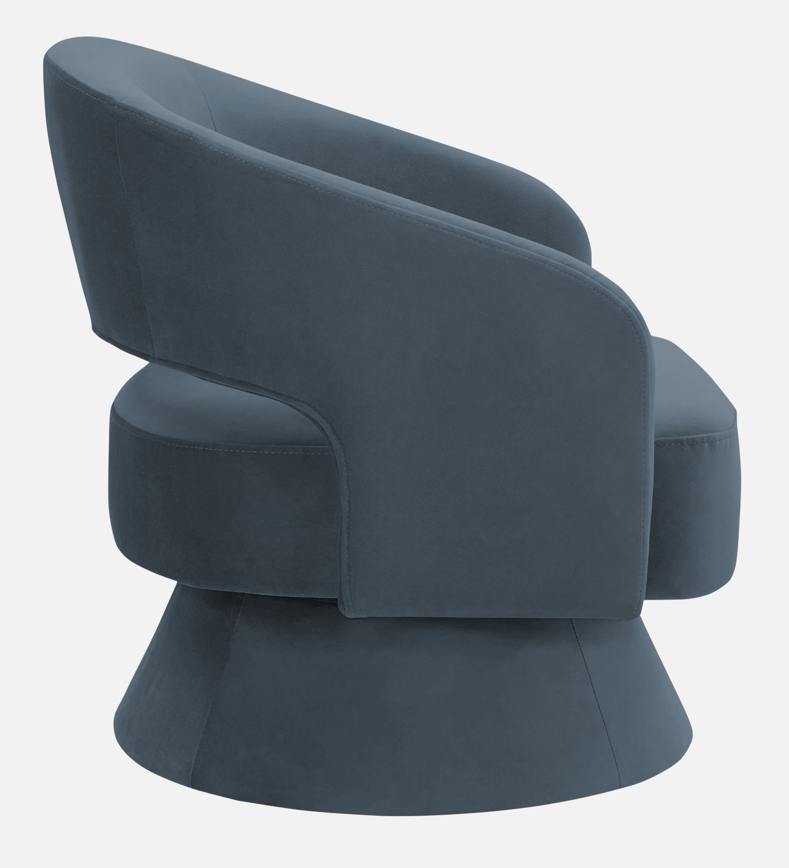 Pendra Velvet Swivel Chair In Oxford Blue Colour - Febonic Living