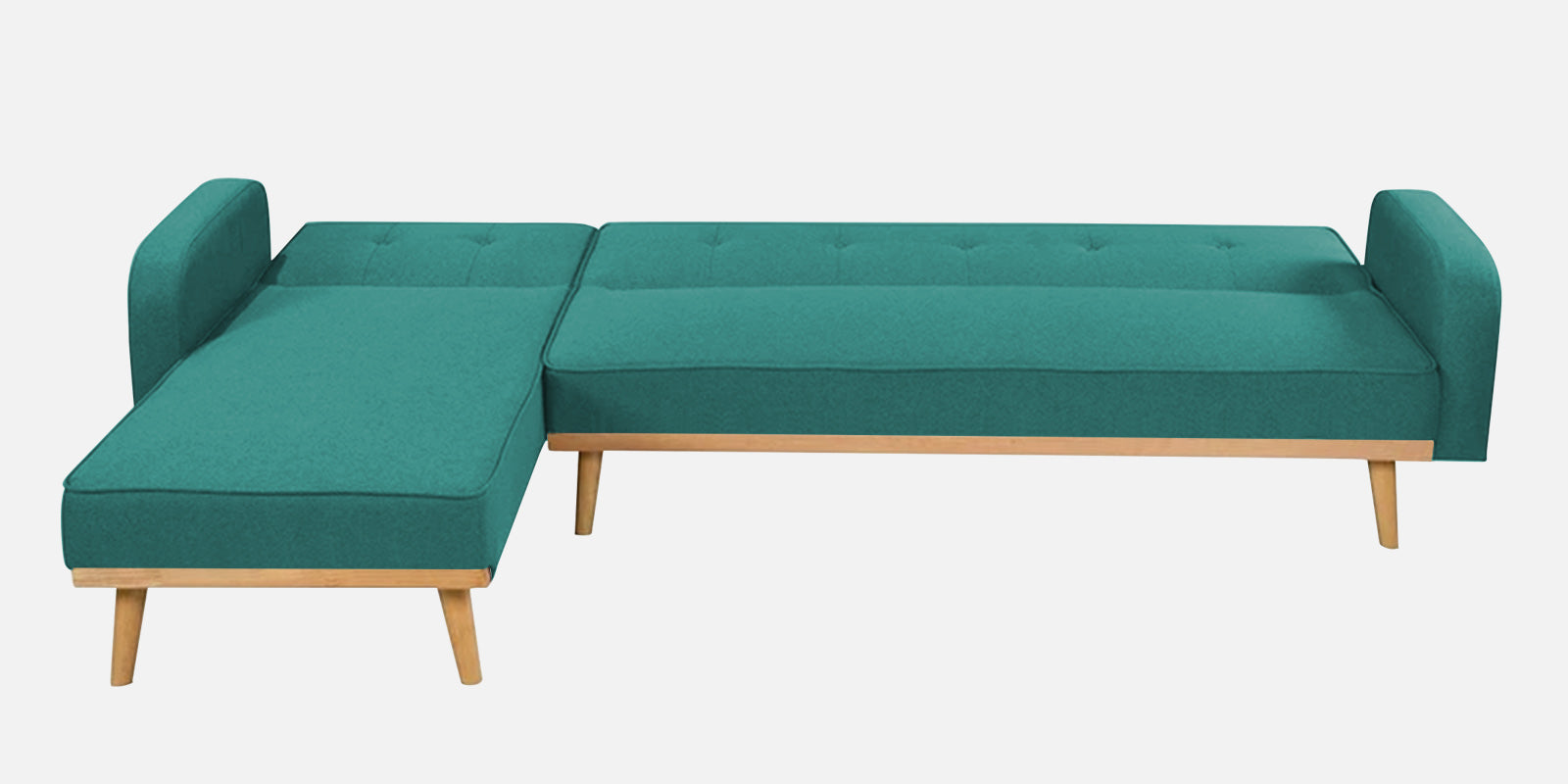 Zuno Fabric RHS Convertible Sofa Cum Bed In Sea Green Colour - Febonic Living