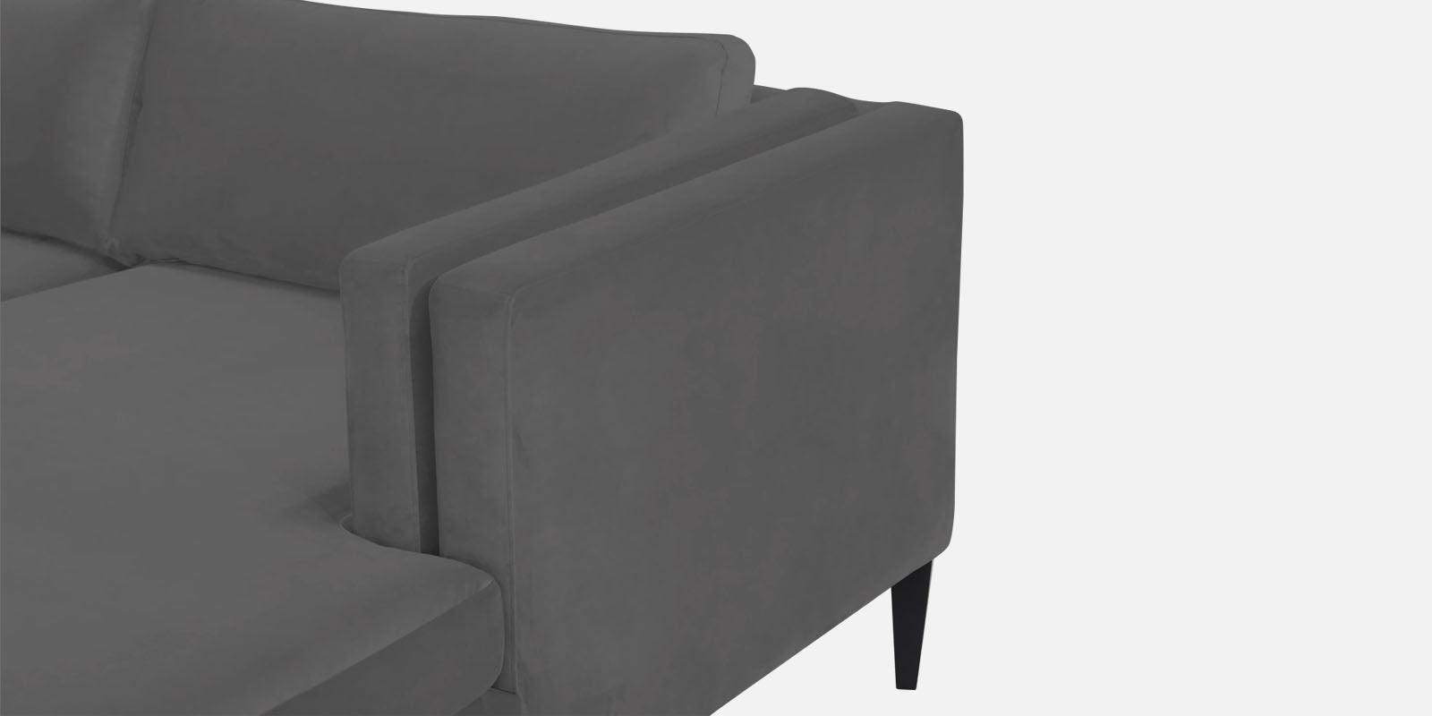 Jasper Velvet Rhs Sectional Sofa 3 Lounger In Davy Grey Colour - Febonic Living