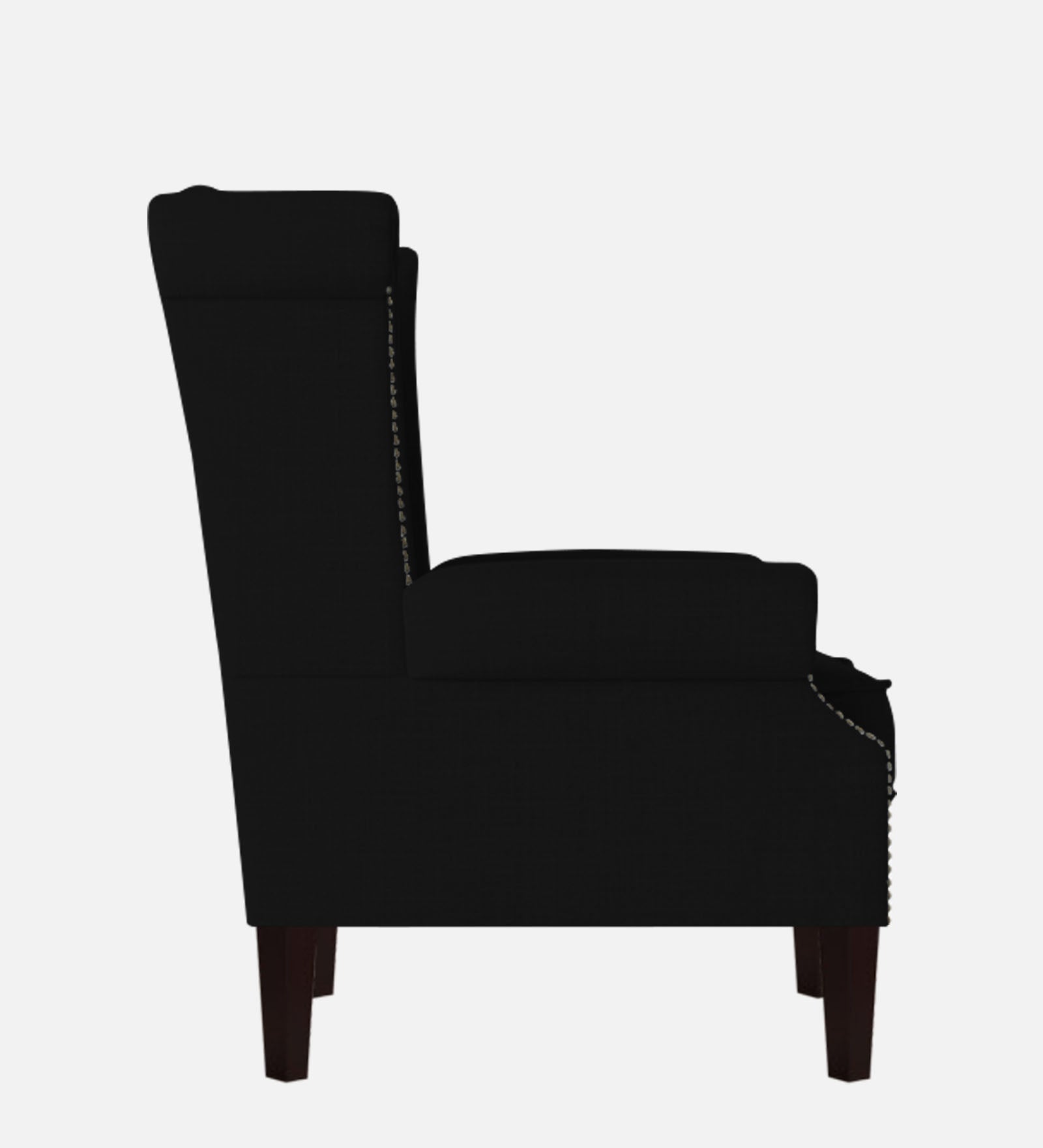 Nottage Fabric Wing Chair In Zed Black Colour - Febonic Living