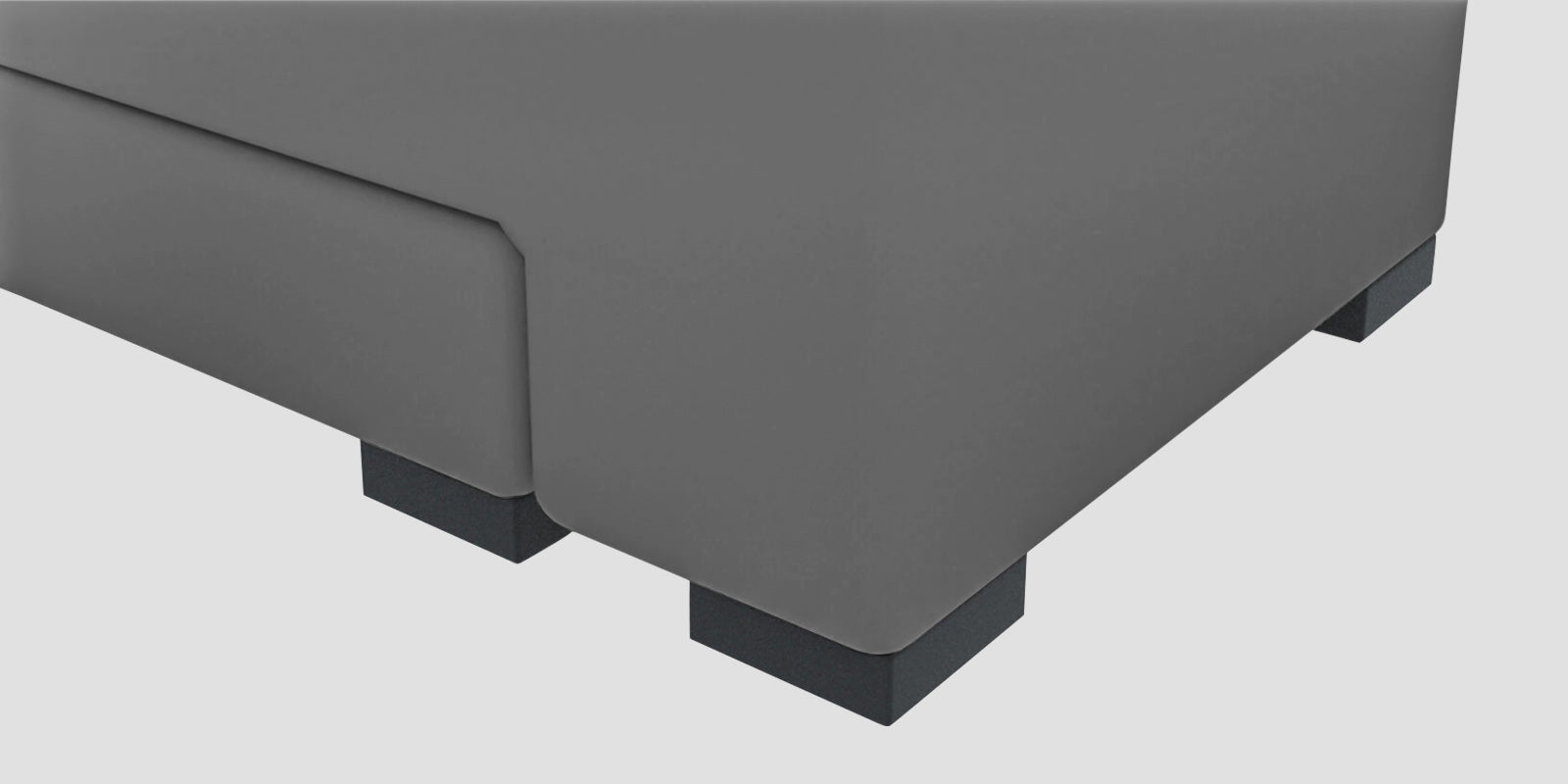 Corby Velvet RHS 6 Seater Convertible Sofa Cum Bed In Light Grey Colour - Febonic Living