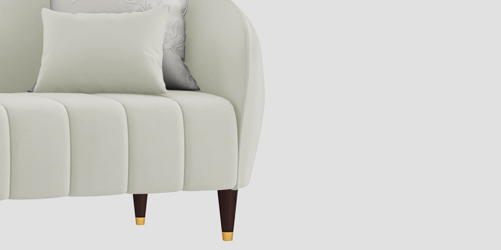 Hairo Velvet 3 Seater Sofa In Bone Grey Colour - Febonic Living